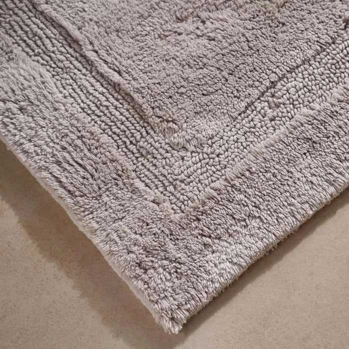 Hotel Luxe Reversible Cotton Bathmat 60X90Cm - Silver Pan Home