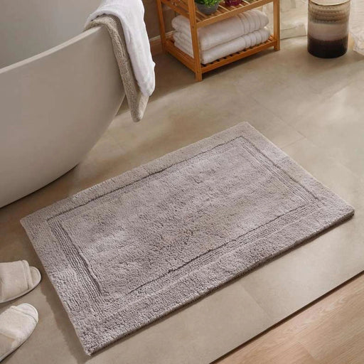 Hotel Luxe Reversible Cotton Bathmat 70X120Cm - Silver Pan Home