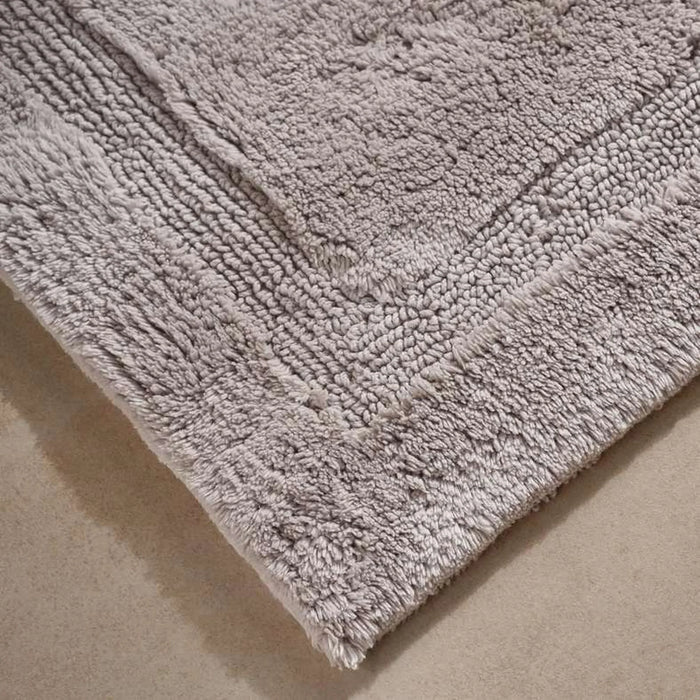 Hotel Luxe Reversible Cotton Bathmat 70X120Cm - Silver