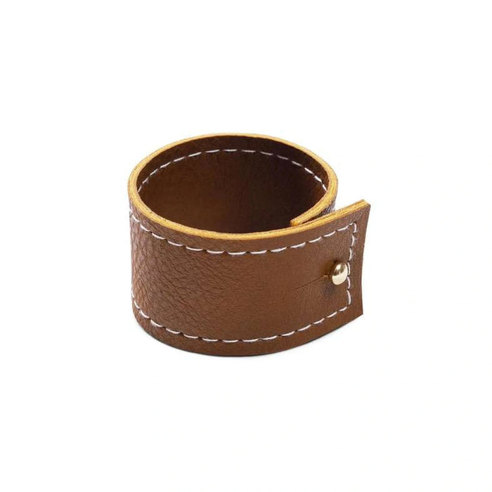 Houston 4-Piece Faux Leather Napkin Ring Set D5X3.2Cm - Brown Pan Home