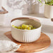 Hugo Round Storage Container 2L -White & Brown Pan Home