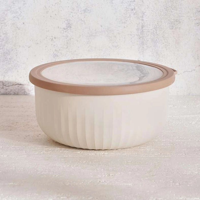 Hugo Round Storage Container 3L -White & Brown