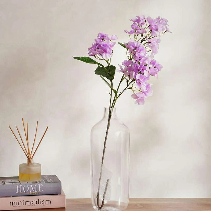 Hydrangea 3-Branch Artificial Stem Flower H91Cm - Purple Pan Home