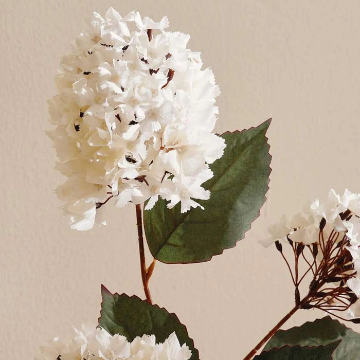 Hydrangea With 3 Branches Bunch H92Cm - White Pan Home
