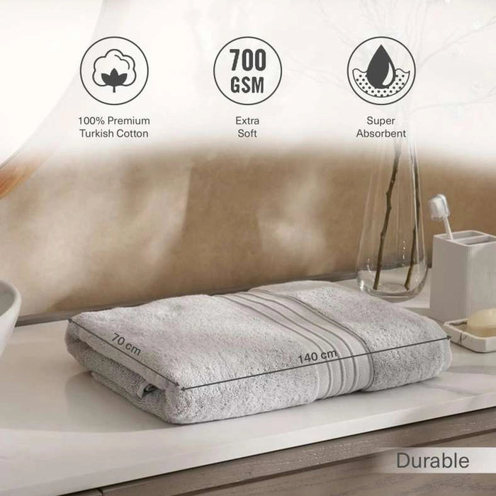 Hydrocotton Luxury 700 Gsm Bath Towel -Silver Mist Pan Home