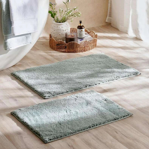 Hydroplush 2 Piece Microfiber Bathmat 51X81+43X61Cm -Seafoam Pan Home