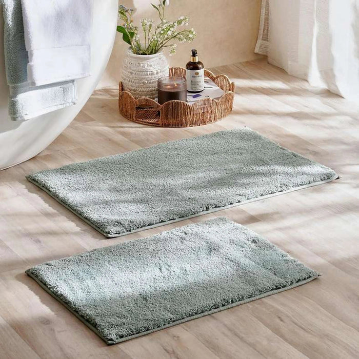 Hydroplush 2 Piece Microfiber Bathmat 51X81+43X61Cm -Seafoam Pan Home