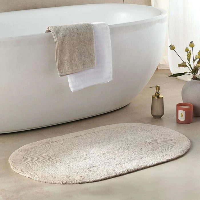 Hydrosoft Reversible Cotton Oval Bathmat 60X100Cm - Beige Pan Home