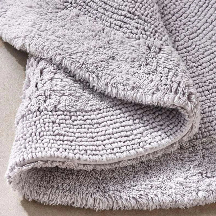 Hydrosoft Reversible Cotton Round Bathmat Dia 70Cm - Silver Mist Pan Home