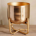 Ida Metal Planter With Stand 13X13X14.5Cm- Gold Pan Home