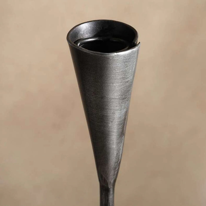 Ignacia Metal Taper Candle Holder 5X5X35Cm- Grey Antique