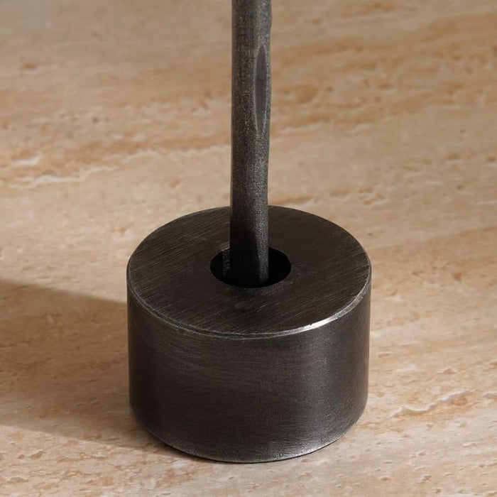 Ignacia Metal Taper Candle Holder 5X5X35Cm- Grey Antique