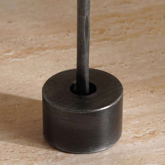 Ignacia Metal Taper Candle Holder 5X5X40Cm- Grey Antique