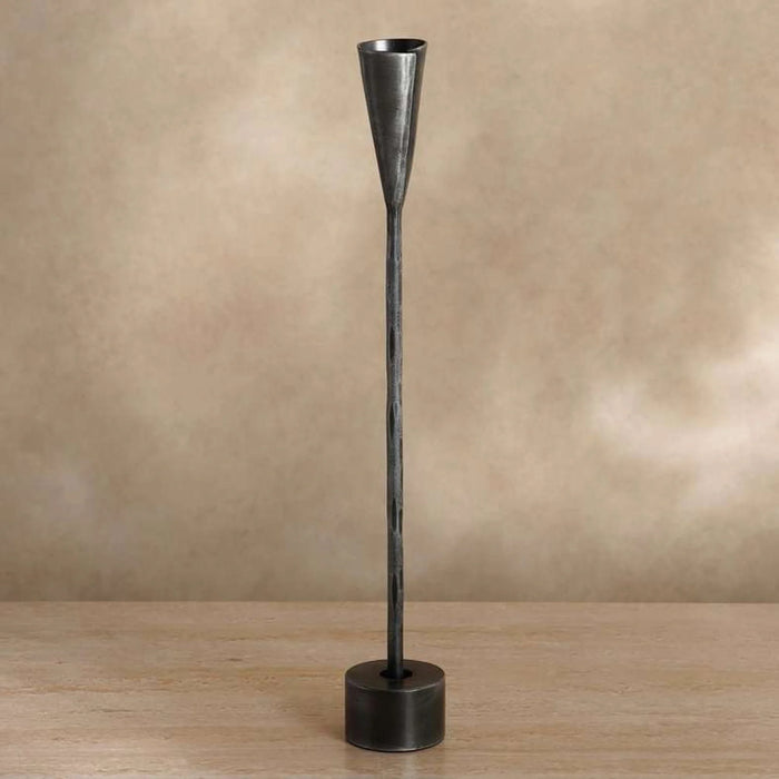 Ignacia Metal Taper Candle Holder 5X5X40Cm- Grey Antique