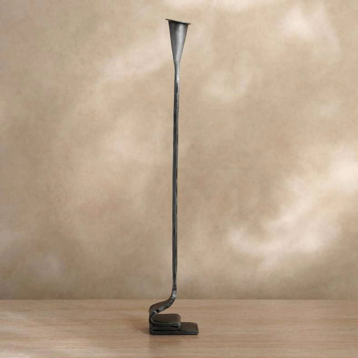 Ignacia Metal Taper Candle Holder 5X7X44Cm- Grey Antique