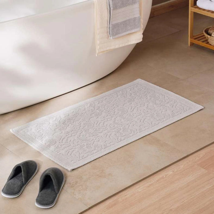 Imperial Damask Turkish Cotton Bathmat 50X80 Cm-Light Grey Pan Home