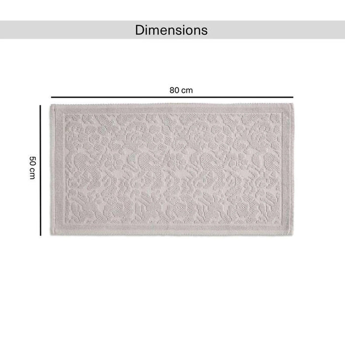Imperial Damask Turkish Cotton Bathmat 50X80 Cm-Light Grey Pan Home