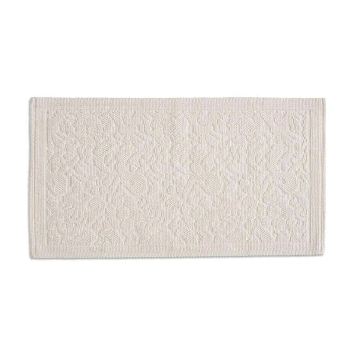 Imperial Damask Turkish Cotton Bathmat 50X80Cm-White Pan Home