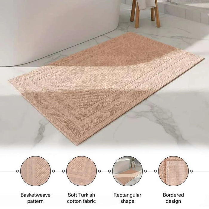 Imperial Frame Turkish Cotton Bathmat 50X80 Cm - Beige Pan Home