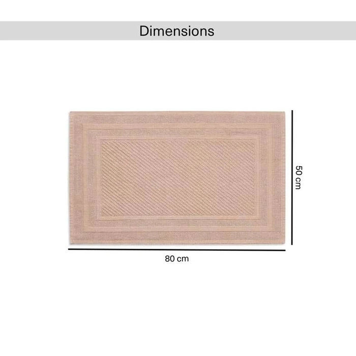 Imperial Frame Turkish Cotton Bathmat 50X80 Cm - Beige Pan Home