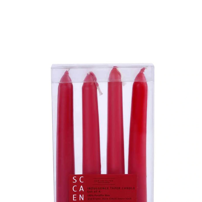 Indulgence Blackberry Cinnamon 4 -Piece Taper Candle Dia2X24Cm - 6 Hrs