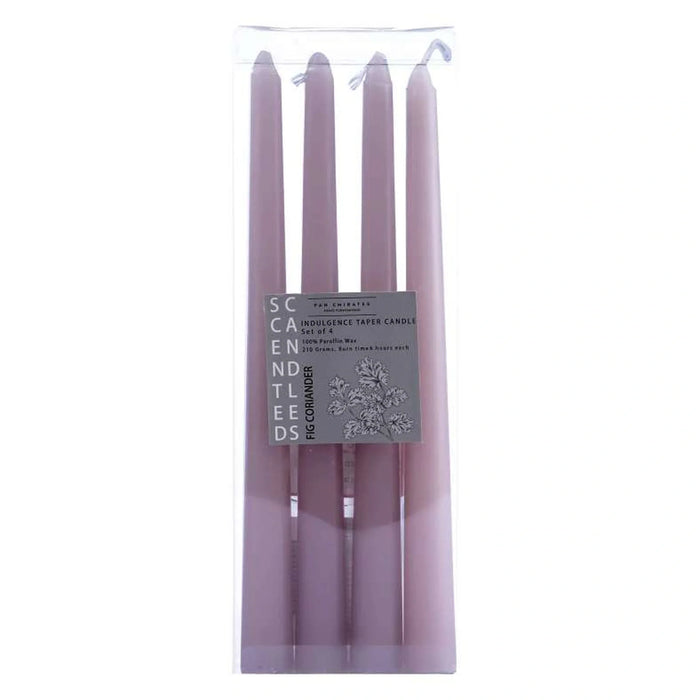 Indulgence Fig Coriander 4 -Piece Taper Candle Dia2X24Cm - 6 Hrs