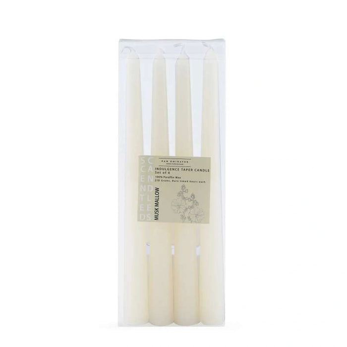 Indulgence Musk Mallow 4 -Piece Taper Candle Dia2X24Cm - 6 Hrs