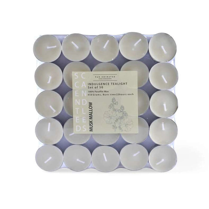 Indulgence Musk Mallow 50 - Piece Tealight Candle - 2.5 Hrs Pan Home
