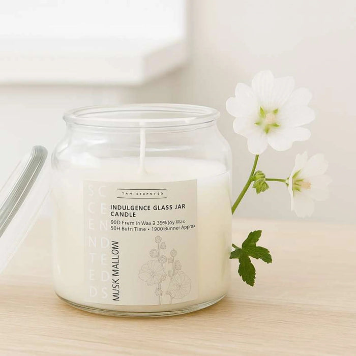 Indulgence Musk Mallow Jar Candle 280Gm - 20 Hrs Pan Home