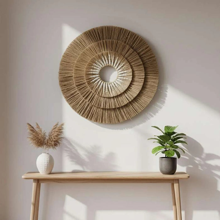 Infinity Mendong Grass Wall Art Dia 75Cm - Natural