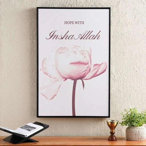 Insha Allah Calligraphy Canvas Wall Art 60X90Cm - Pink Pan Home