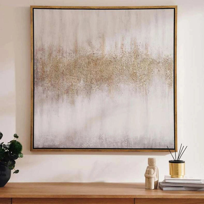 Interstellar World Framed Canvas Art - Gold Pan Home