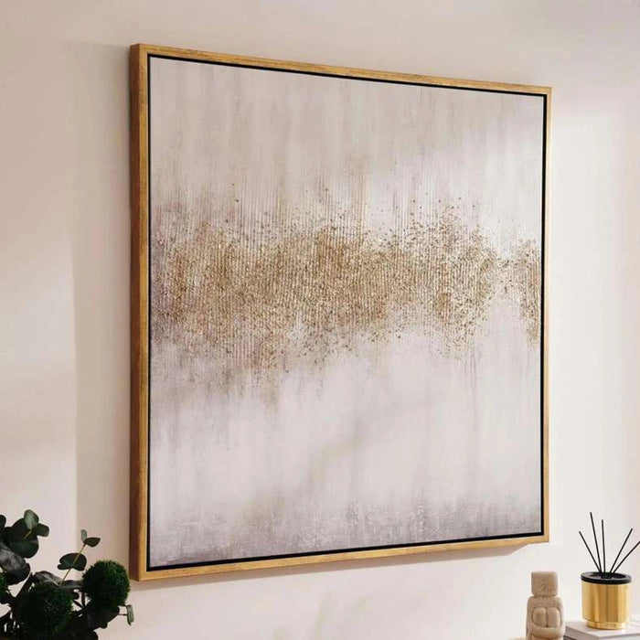 Interstellar World Framed Canvas Art - Gold Pan Home