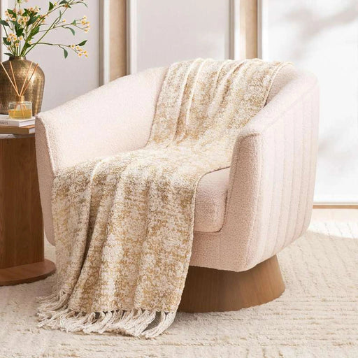 Intersteller Throw With Fringe 130X170 Cm-Gold Pan Home