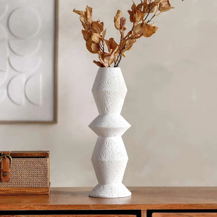 Irie Polyresin Decor Vase 13.5X13.5X39.5Cm - White