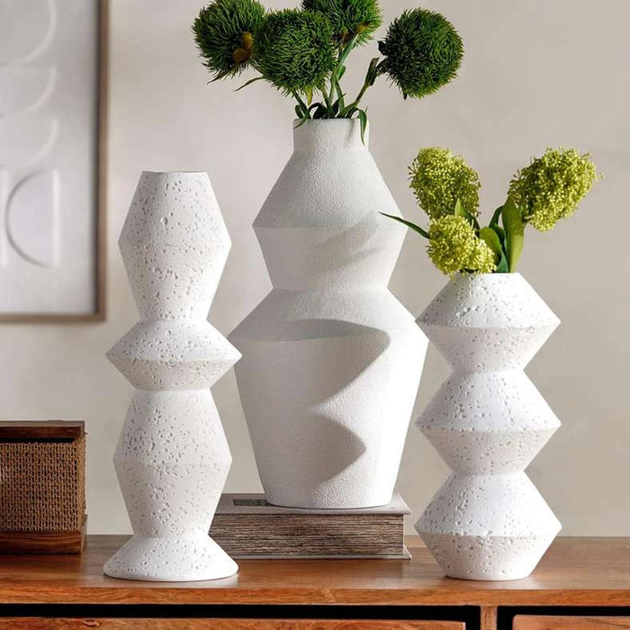 Irie Polyresin Decor Vase 21.5X21.5X40.5Cm - White