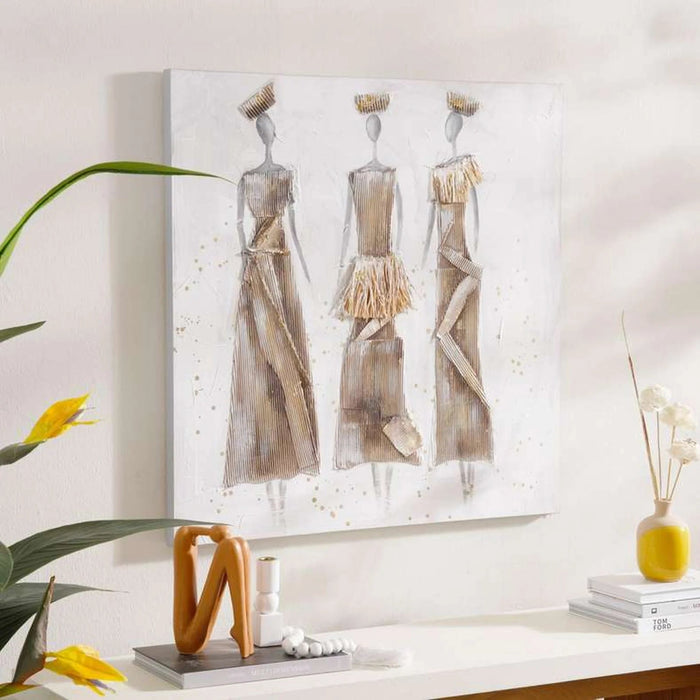Irwin Hand Painted Canvas Wall Art 80X3X80Cm- Gold Pan Home