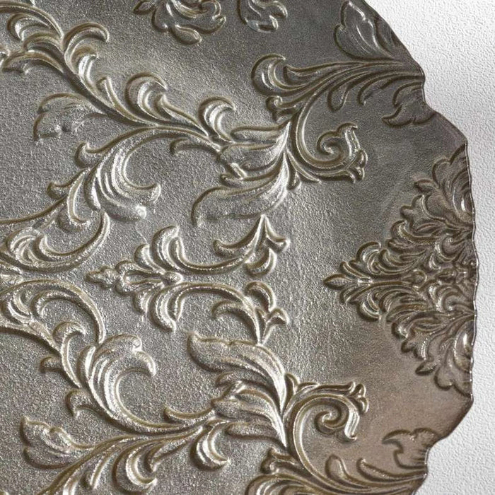 Isabel Glass Dinner Plate Dia28X2Cm -Champagne & White