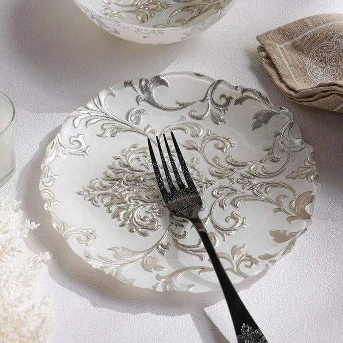 Isabel Glass Side Plate Dia21X1.5Cm -Champagne & White