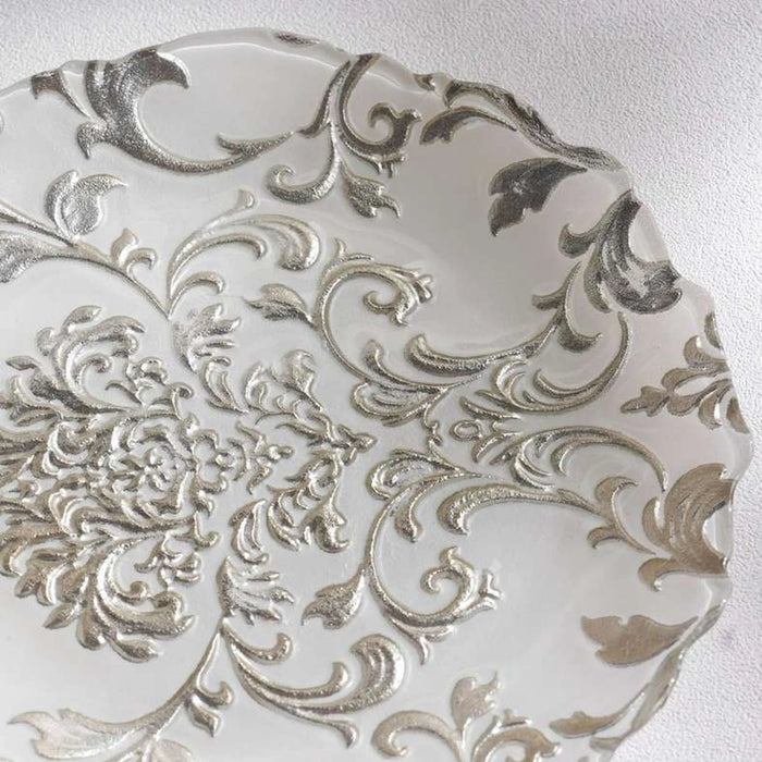 Isabel Glass Side Plate Dia21X1.5Cm -Champagne & White