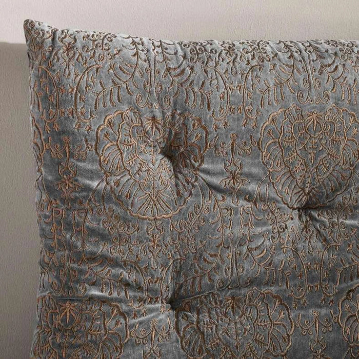 Isabella Embroidered Velvet 4-Piece Majlis Set 70X90X10Cm - Grey