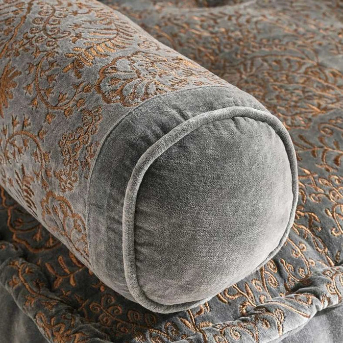 Isabella Embroidered Velvet 4-Piece Majlis Set 70X90X10Cm - Grey