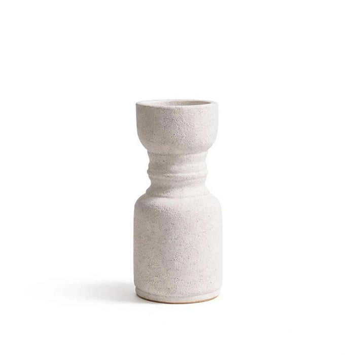 Ishi Terracotta Pillar Candle Holder 10X10X19Cm - White