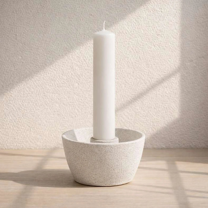 Ishi Terracotta Taper Candle Holder 13X13X6Cm - White