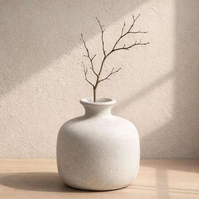 Ishi Terracotta Vase 12X12X12Cm - White