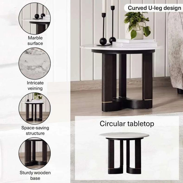 Itami End Table Marble - Black White