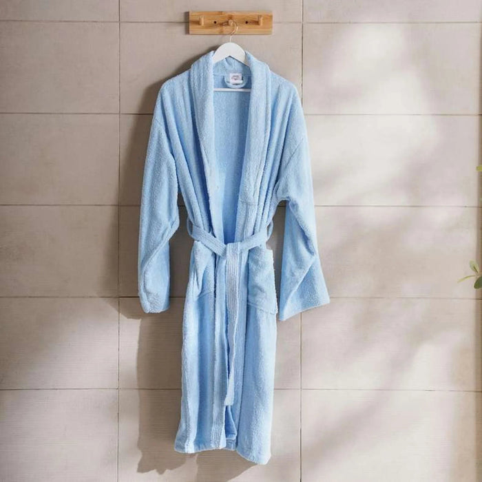 Iva Cotton Bathrobe Med/Large -Sky Blue Pan Home