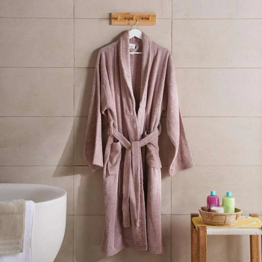 Iva Cotton Bathrobe Med/Large -Taupe Pan Home