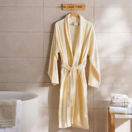 Iva Cotton Bathrobe Mid/Large -Ivory Pan Home