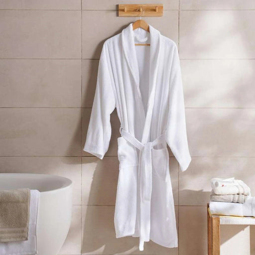 Iva Cotton Bathrobe Mid/Large -White Pan Home